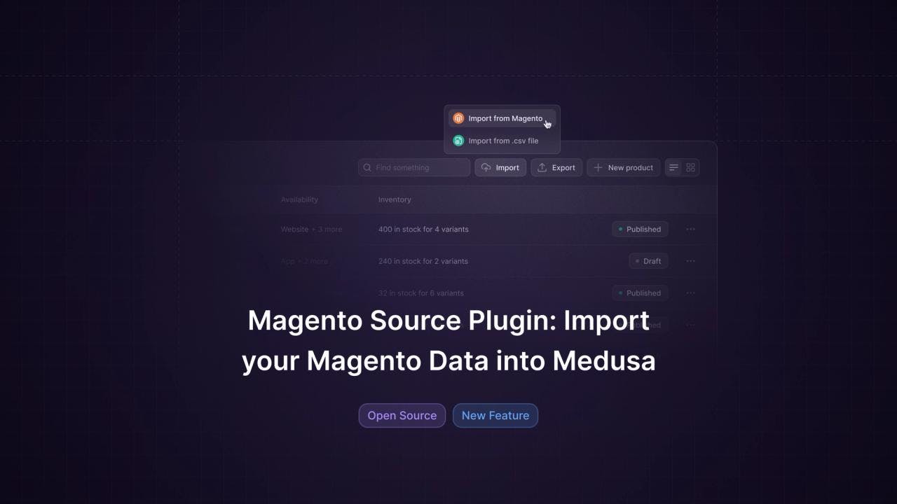 Magento Source Plugin: Import your Magento Data into Medusa - Featured image