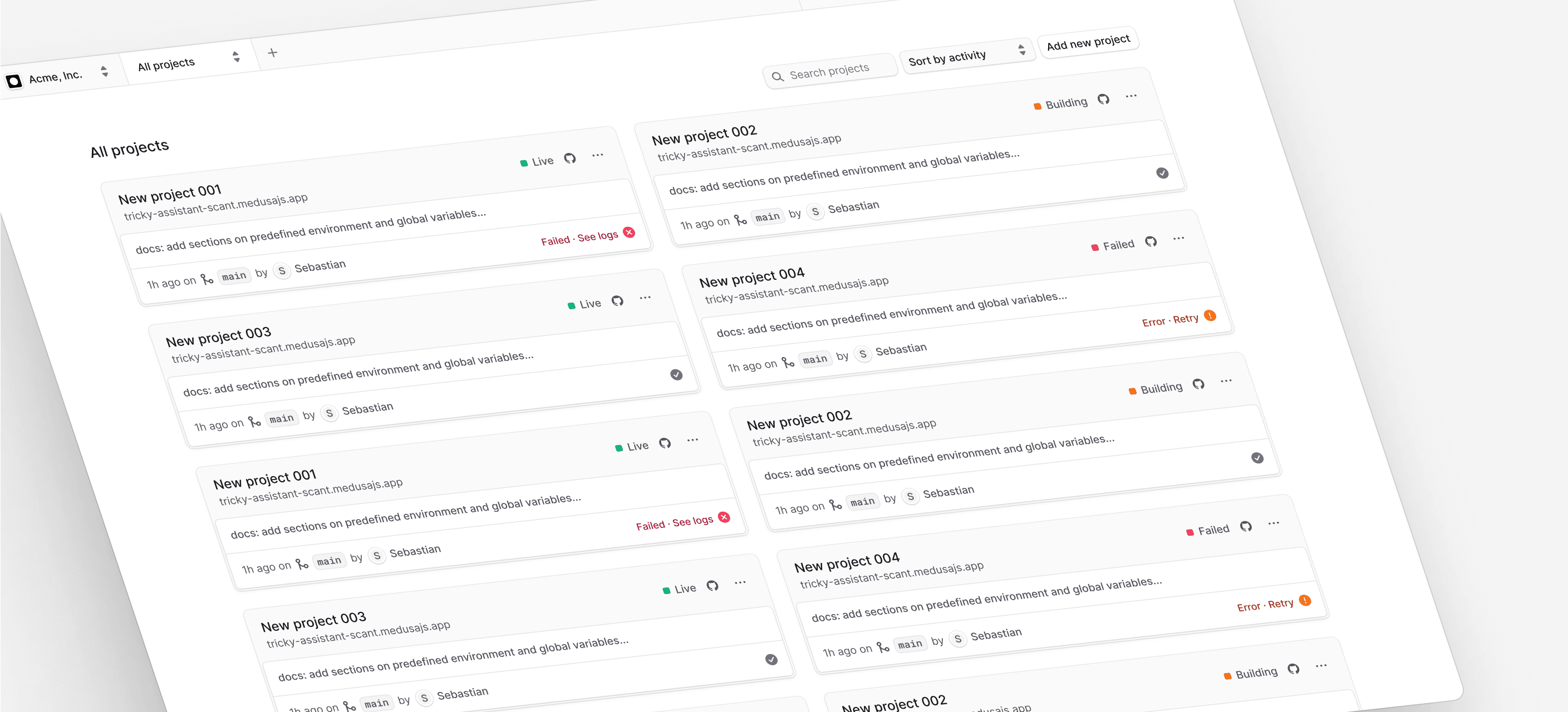 Project dashboard