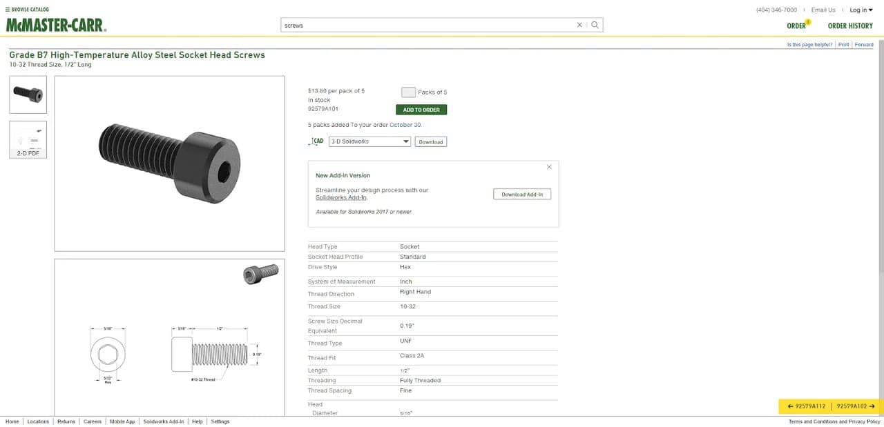 mcmaster-carr-product-detail-page