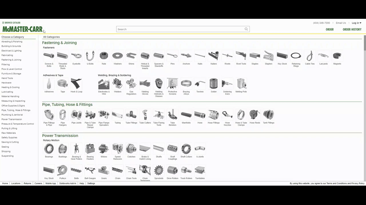 mcmaster-carr-sidebar-navigation