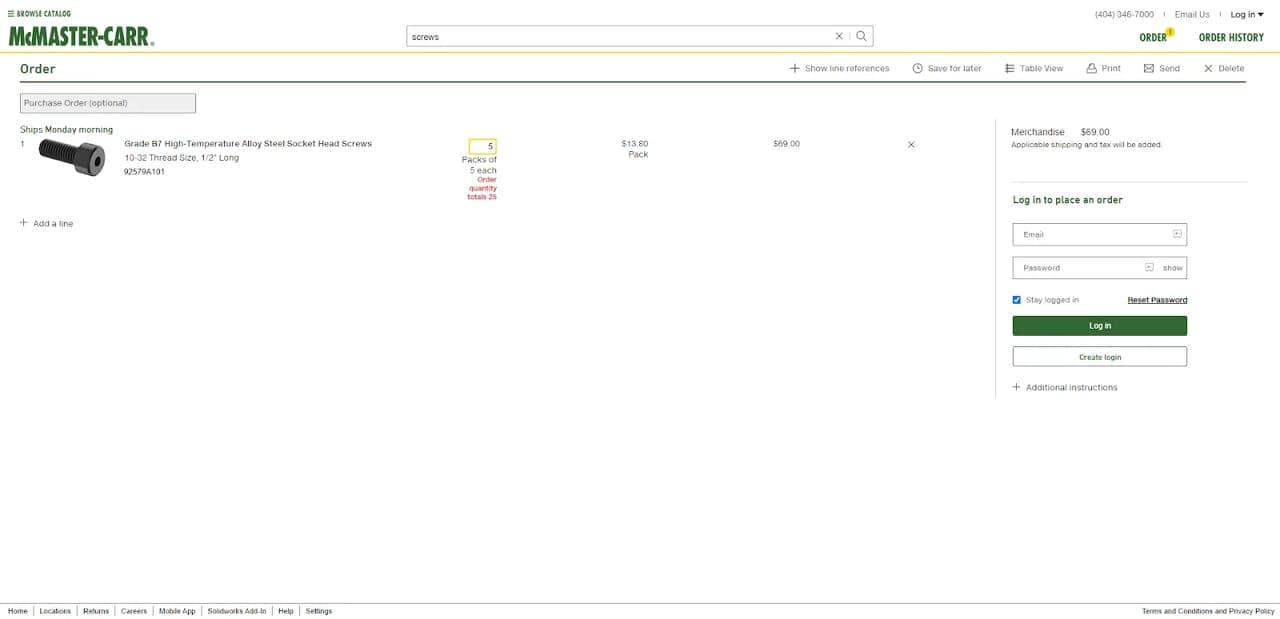 mcmaster-carr-cart-page-design