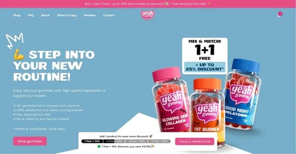 Multi-region store for supplements with multiple DTC storefronts, a B2B shop, and POS support case