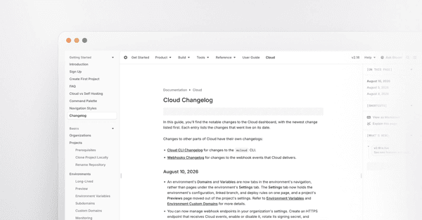 New Cloud Changelog cover image