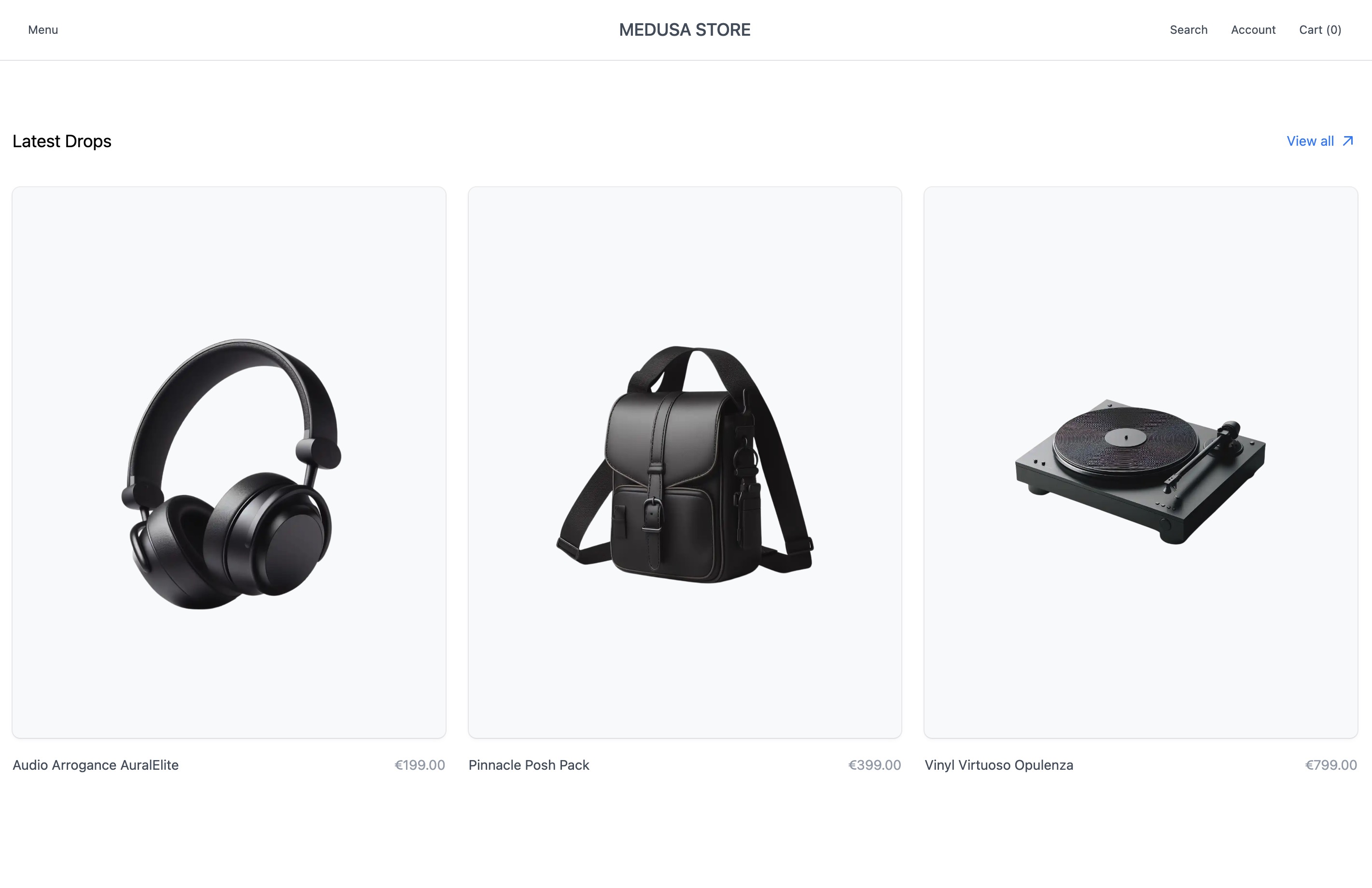 medusa next.js ecommerce template product collection