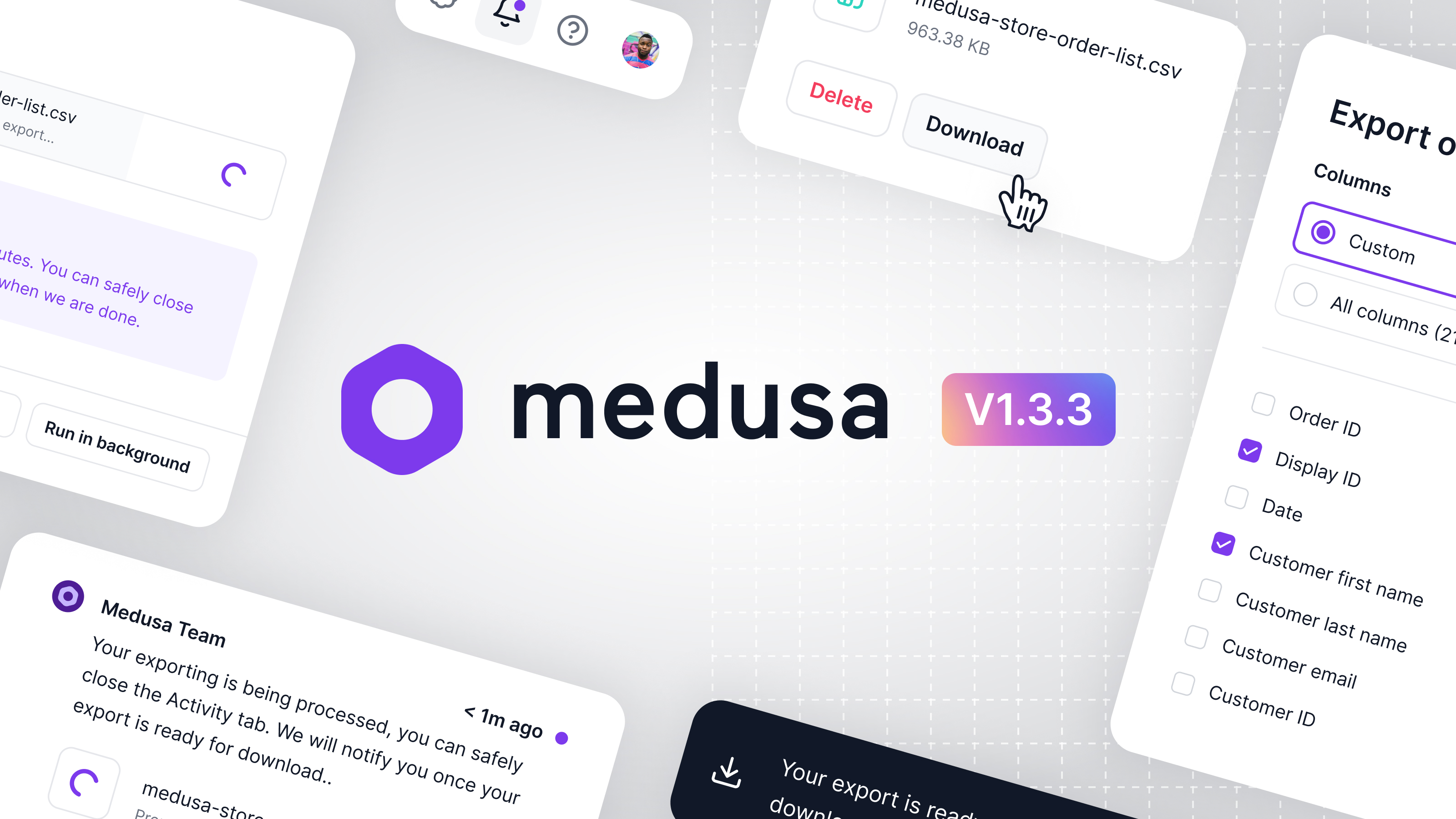 Medusa v1.3.3: BatchJob API, Advanced Next.js Storefront, Feature Flags, and More!